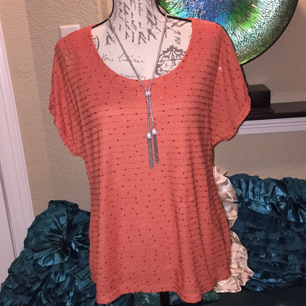 Slinky Brand Shirt Sparkle 🍊 Orange Size XS
